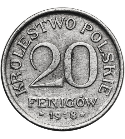 Królestwo Polskie (1917-1918). 20 fenigów 1918 FF, Stuttgart