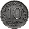 Kingdom of Poland (1917-1918), WWI German Occupation. 10 Pfennig 1917 FF, Stuttgart