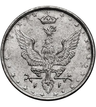 Królestwo Polskie (1917-1918). 10 fenigów 1917 FF, Stuttgart - napis blisko obrzeża