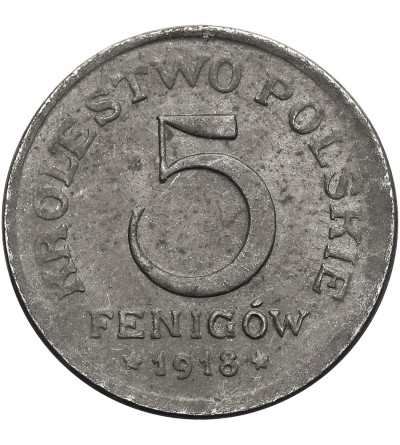 Królestwo Polskie (1917-1918). 5 fenigów 1918 FF, Stuttgart