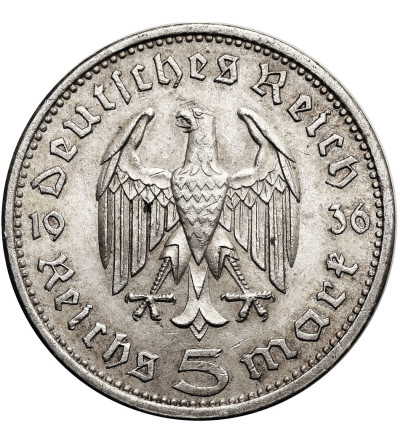 Germany, Third Reich (1933–1945). 5 Mark 1936 A, Berlin, Paul von Hindenburg