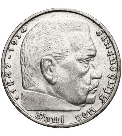 copy of Germany, Third Reich (1933–1945). 5 Mark 1938 J, Hamburg, Paul von Hindenburg
