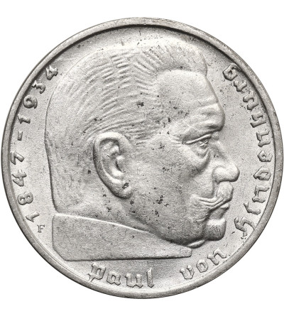 Niemcy, III Rzesza (1933-1945). 2 marki 1937 F, Stuttgart, Paul von Hindenburg