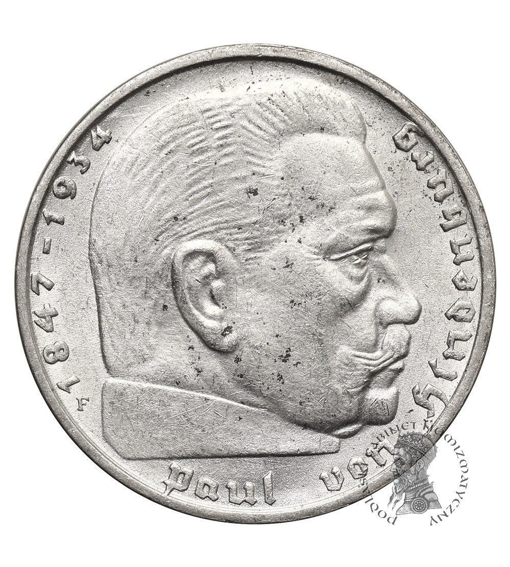 Niemcy, III Rzesza (1933-1945). 2 marki 1937 F, Stuttgart, Paul von Hindenburg