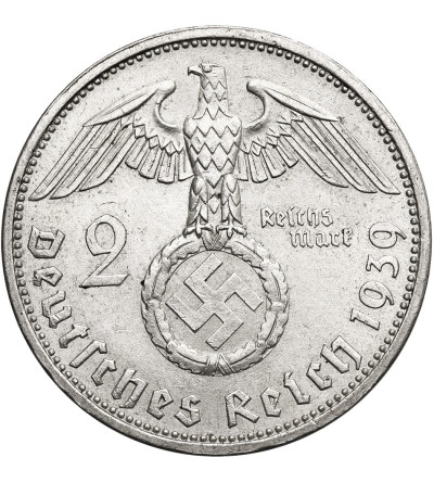 Germany, Third Reich (1933–1945). 2 Mark 1939 A, Berlin, Paul von Hindenburg