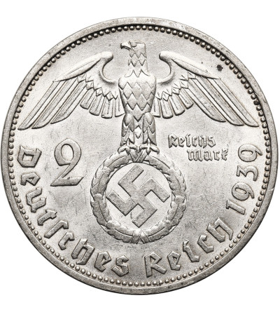Niemcy, III Rzesza (1933-1945). 2 marki 1939 F, Stuttgart, Paul von Hindenburg