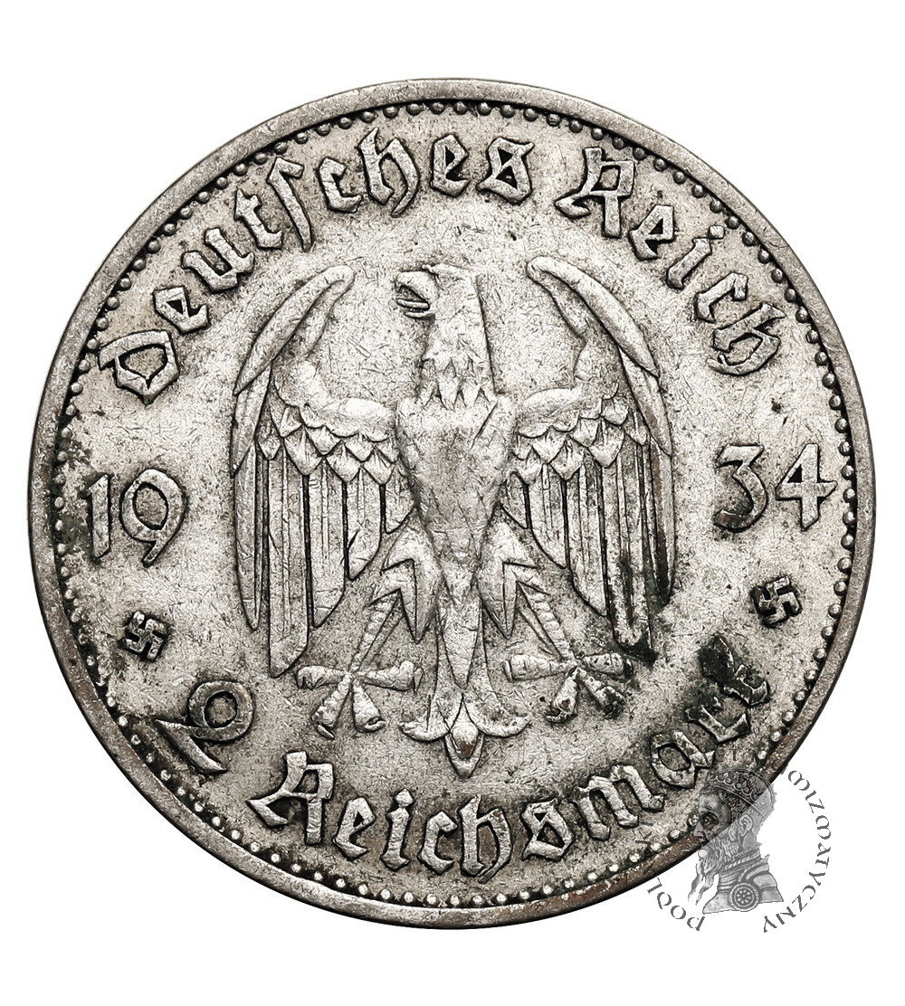 Niemcy, III Rzesza (1933-1945). 2 marki 1934 A, Berlin, kościół garnizonowy w Poczdamie