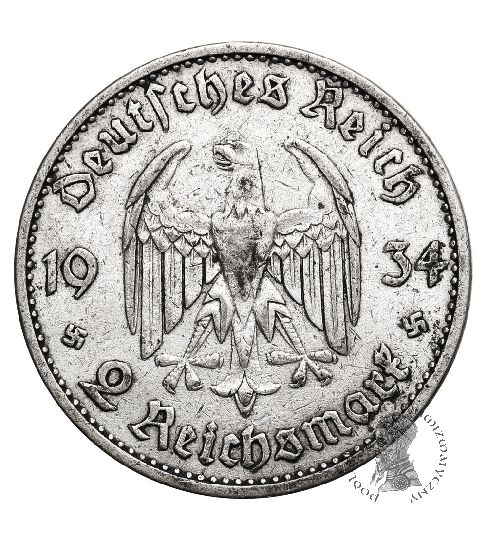 Niemcy, III Rzesza (1933-1945). 2 marki 1934 A, Berlin, kościół garnizonowy w Poczdamie