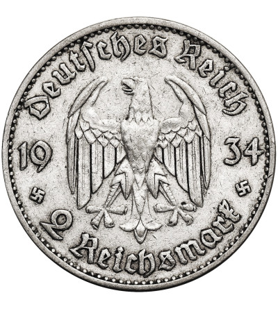Niemcy, III Rzesza (1933-1945). 2 marki 1934 F, Stuttgart, kościół garnizonowy w Poczdamie