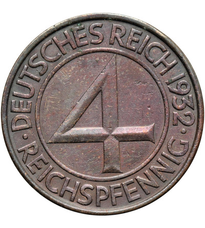 Weimar, Republika Weimarska 1919-1933. 4 Reichspfennig 1932 A, Berlin