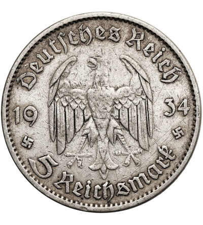 Niemcy, III Rzesza (1933-1945). 5 marek 1934 J, Hamburg, kościół garnizonowy w Poczdamie