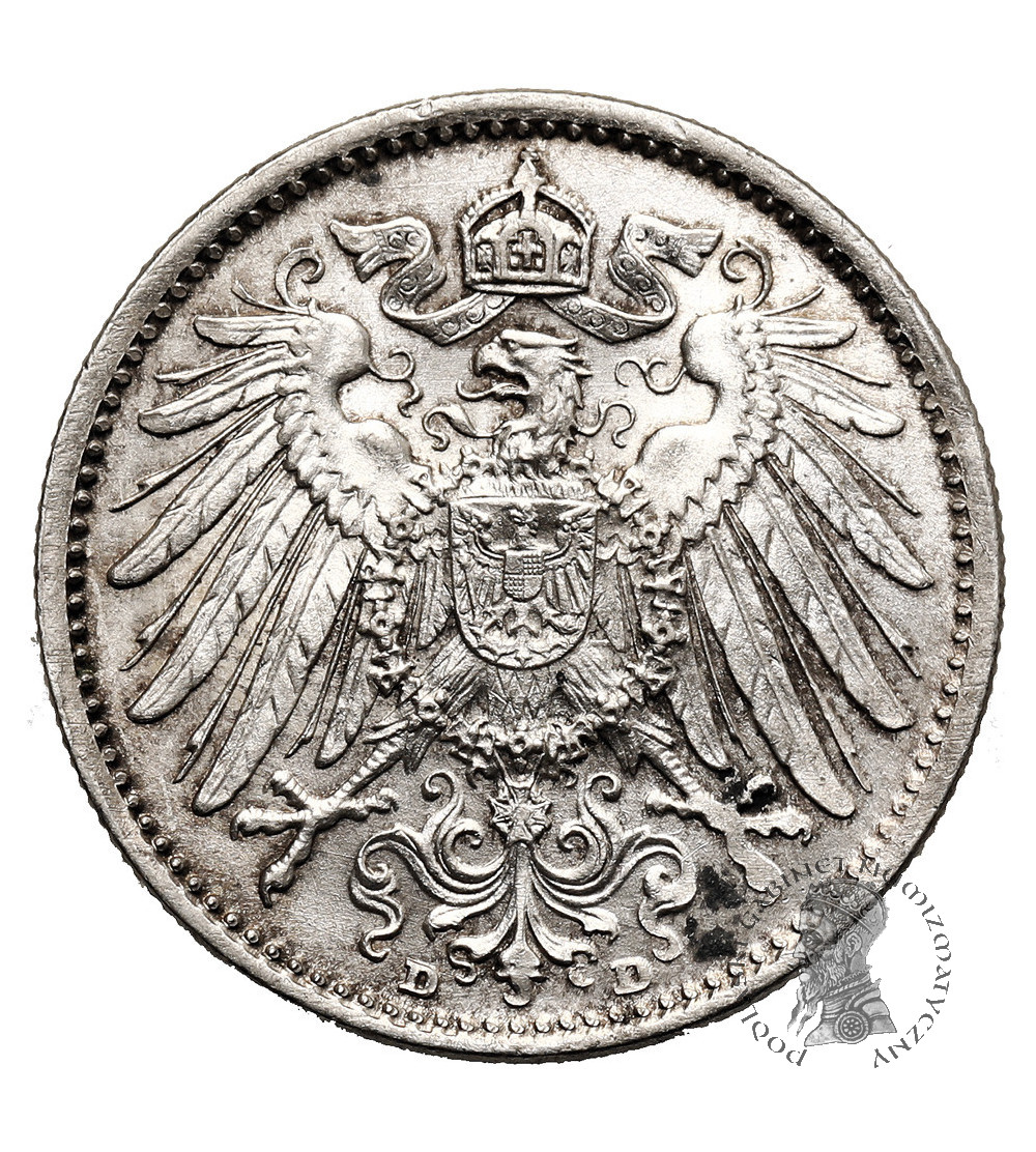 Germany, German Empire (1871–1918), William II (1888-1918). 1 Mark 1914 D, Munich