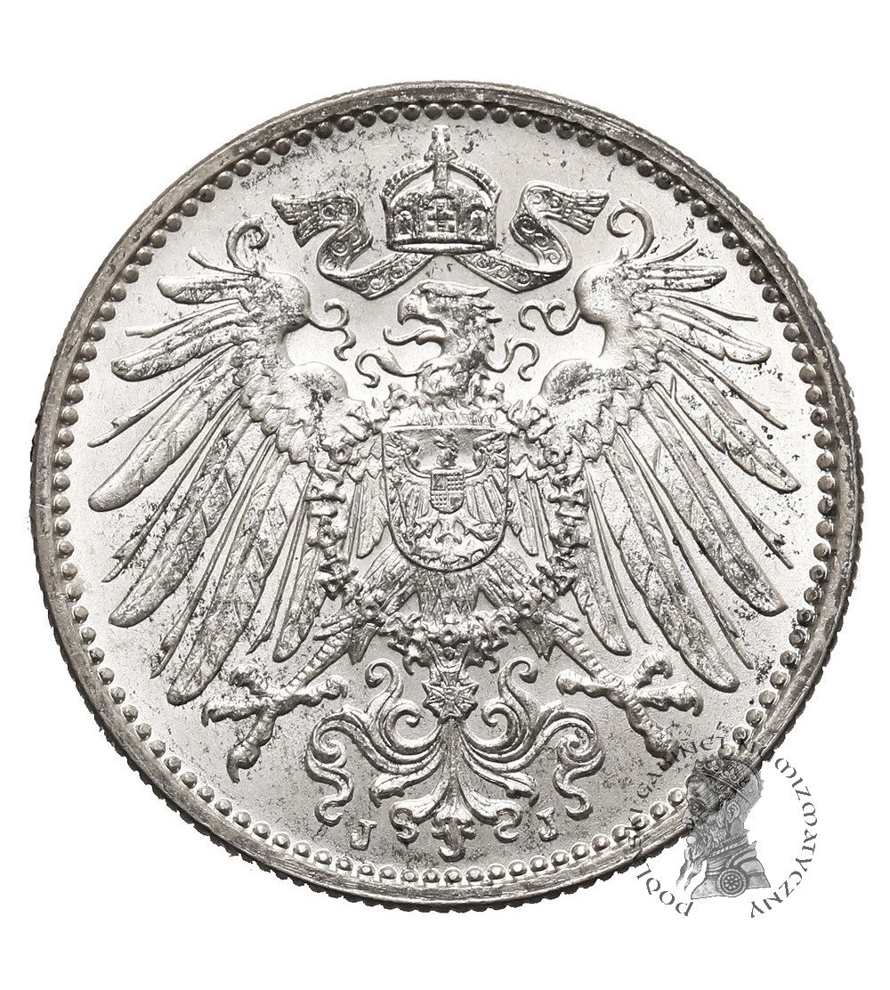 Germany, German Empire (1871–1918), William II (1888-1918). 1 Mark 1915 J, Hamburg