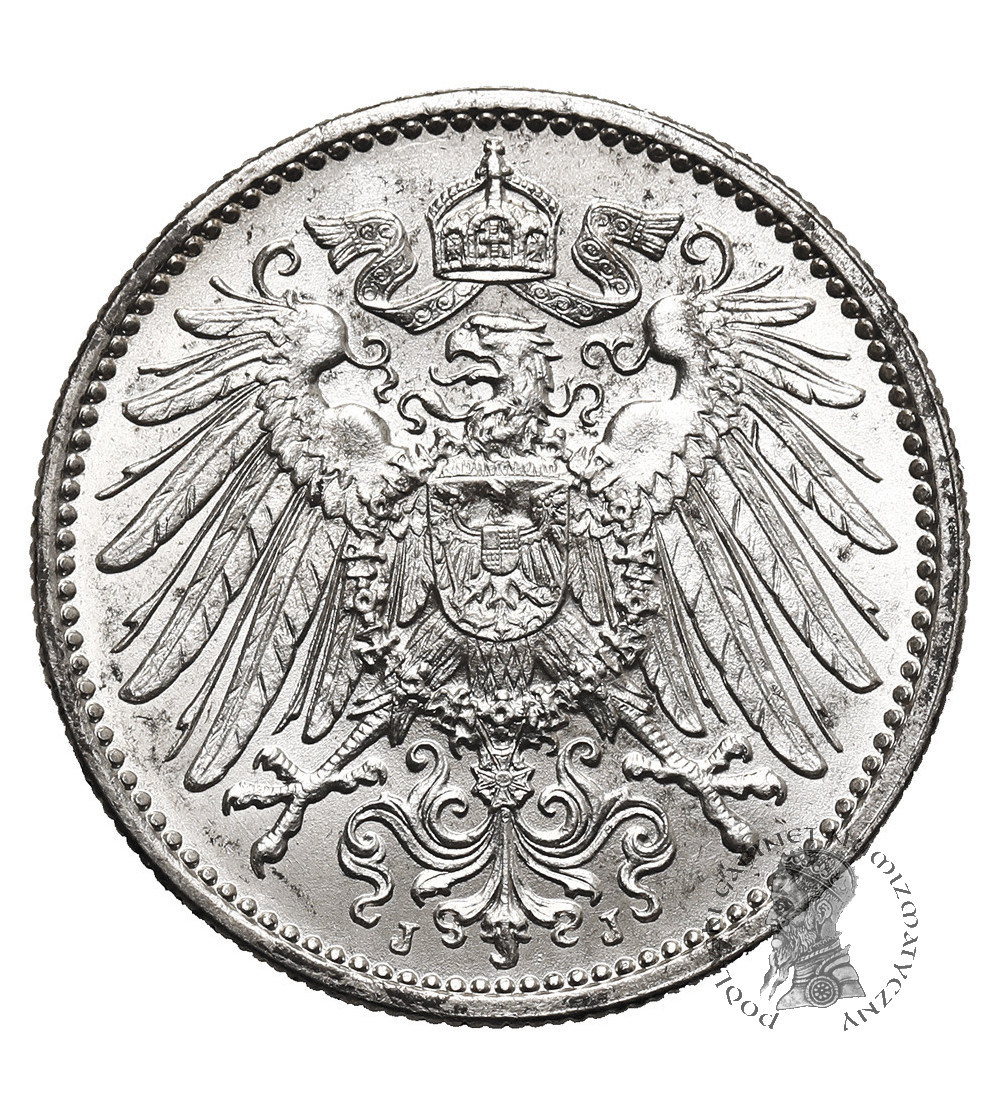 Germany, German Empire (1871–1918), William II (1888-1918). 1 Mark 1915 J, Hamburg