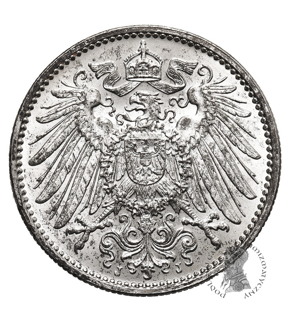 Germany, German Empire (1871–1918), William II (1888-1918). 1 Mark 1915 J, Hamburg