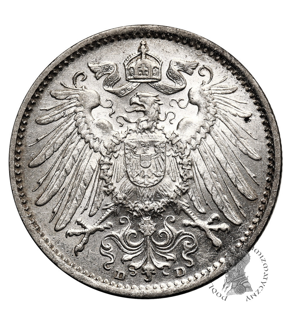 Germany, German Empire (1871–1918), William II (1888-1918). 1 Mark 1914 D, Munich