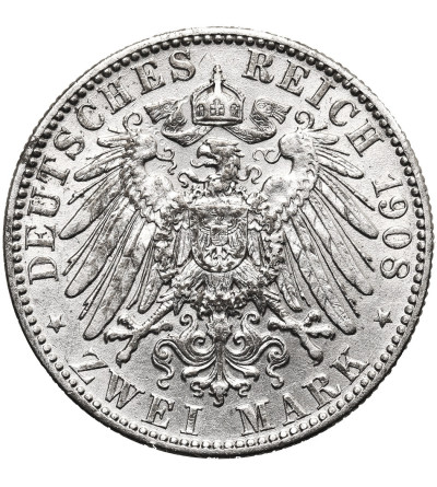 Niemcy, Saksonia, Friedrich August III (1904-1918). 2 marki 1908 E, Muldenhütten