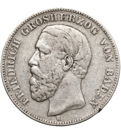 Germany, Baden, Frederick I (Friedrich I) (1856–1907). 5 Marks 1876 G, Karlsruhe
