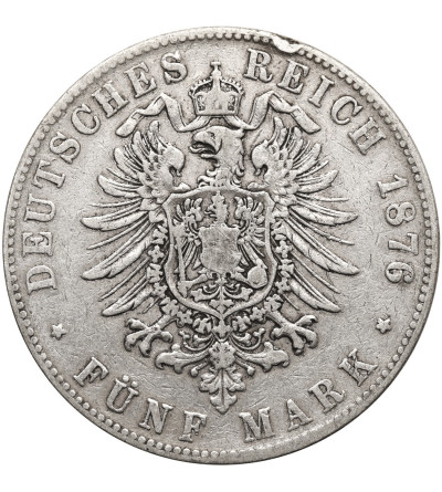 Germany, Baden, Frederick I (Friedrich I) (1856–1907). 5 Marks 1876 G, Karlsruhe
