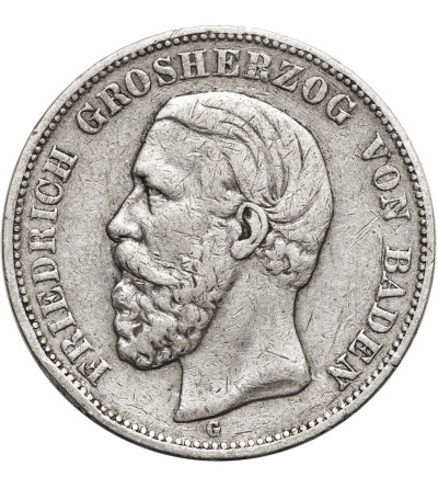 Germany, Baden, Frederick I (Friedrich I) (1856–1907). 5 Marks 1876 G, Karlsruhe