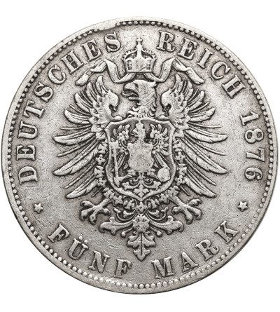 Germany, Baden, Frederick I (Friedrich I) (1856–1907). 5 Marks 1876 G, Karlsruhe