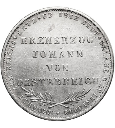 Niemcy, Wolne Miasto Frankfurt. Doppelgulden 1848, Arcyksiążę Jan Austriacki wybrany na wikariusza