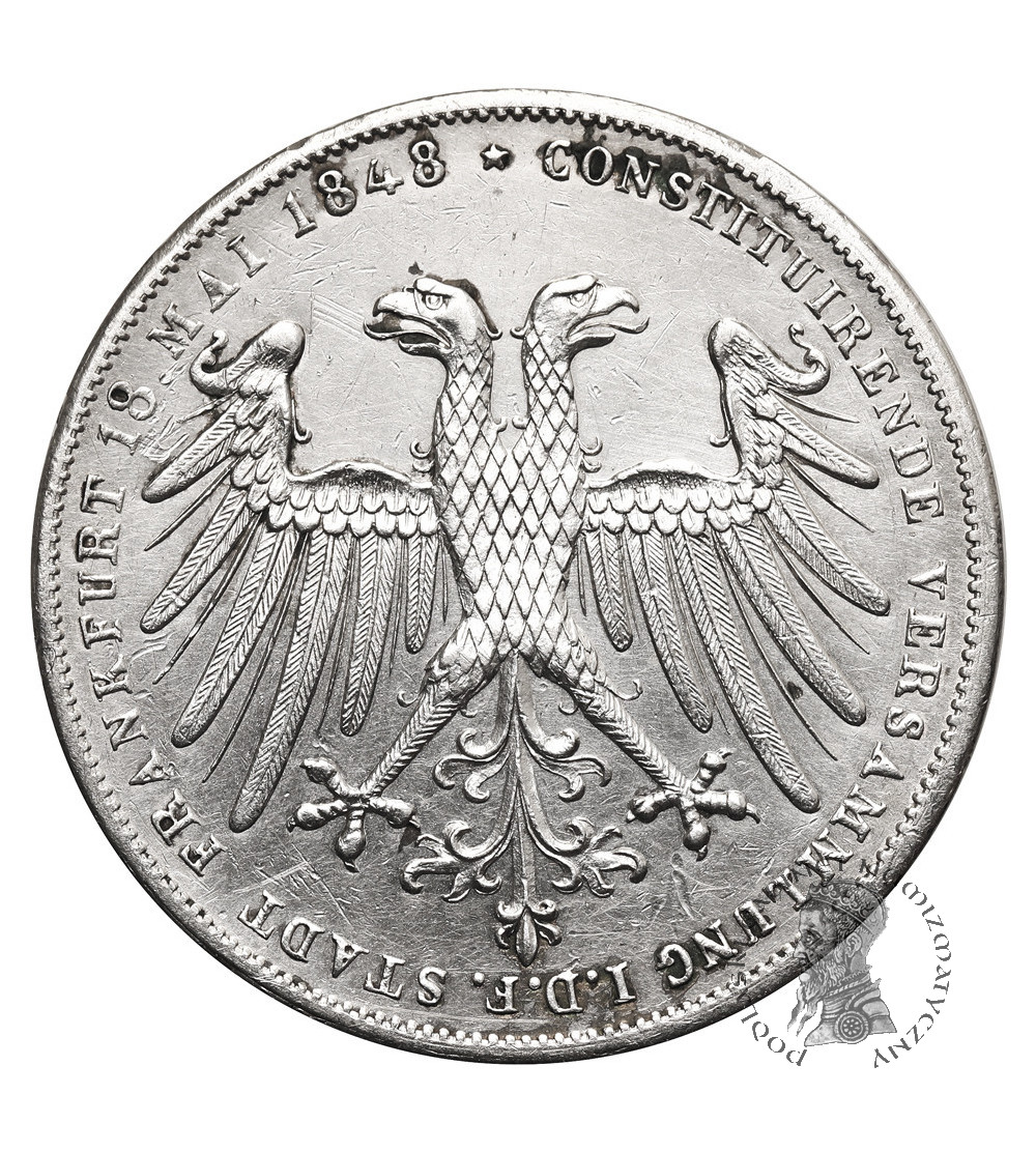 Germany, Free City of Frankfurt. 1848 Doppelgulden, Archduke John of Austria elected vicar