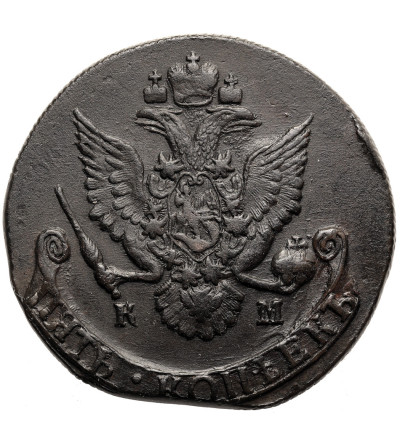 Rosja, Katarzyna II 1762-1796. 5 kopiejek 1786 KM, Koływań / Suzun