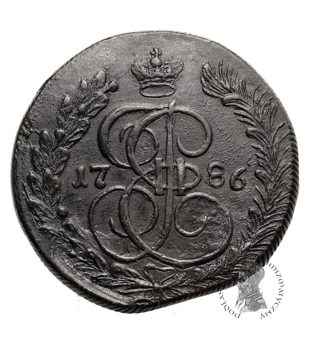 Rosja, Katarzyna II 1762-1796. 5 kopiejek 1786 KM, Koływań / Suzun