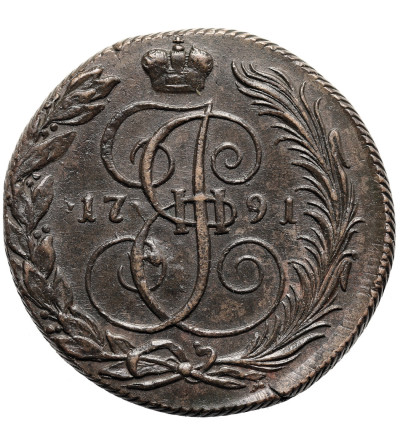 Rosja, Katarzyna II 1762-1796. 5 kopiejek 1791 KM, Koływań / Suzun