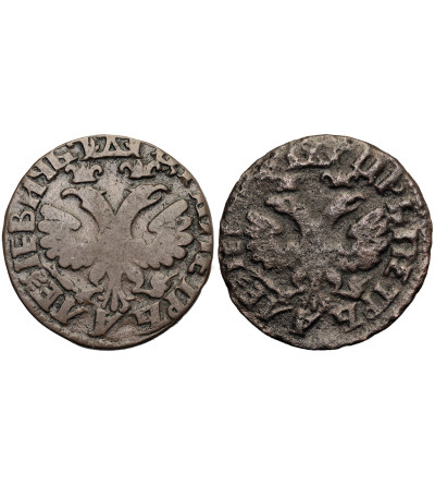 Russia, Peter I The Great 1699-1725. Set 2 x Denga (1/2 Kopek) 1704 (҂AѰД), Moscow, Kadashevsky Mint