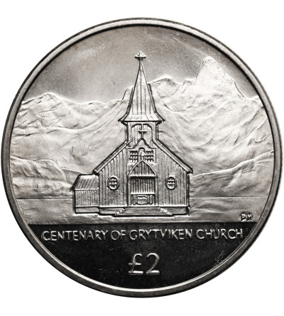 South Georgia and the South Sandwich Islands, Elizabeth II (1952–2022). 2 Pounds 2013, Centenary of Grytviken Church