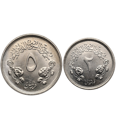 Sudan. Zestaw 2 i 5 Ghirsh AH 1400 / 1980 AD