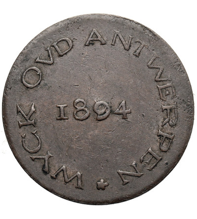 Belgia, Antwerpia, Leopold II (1865-1909). Żeton / token 1894 z Expo w Antwerpii, "Wyck Ovd Antwerpen"