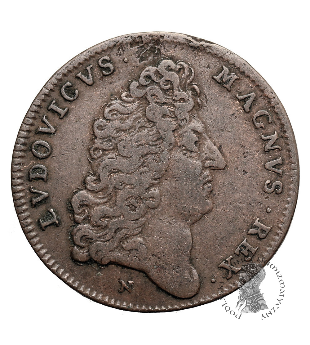 Francja, Ludwik XIV (1643-1715).  Żeton 1669, wybity po abdykacji króla Jana II Kazimierza
