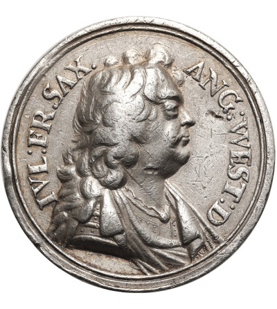 Niemcy, Księstwo Lauenburga, Książę Julius Franz (1666–1689). Srebrny medal bez daty (c.1678) upamiętniający jego wybitne zasługi wojskowe w walce z Imperium Osmańskim