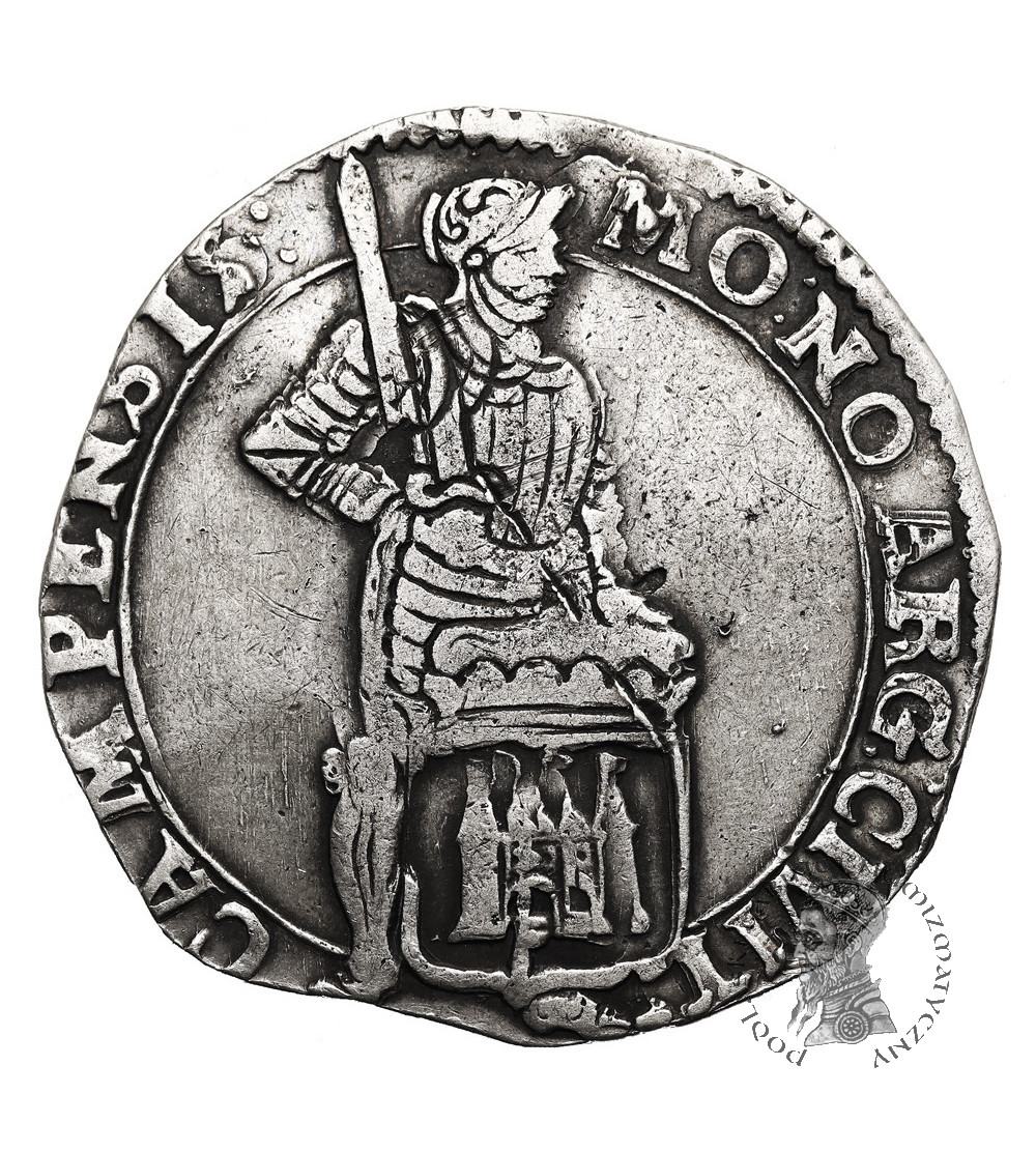 Niderlandy, Miasto Kampen (Campen). Talar (Zilveren Dukaat / Silver Ducat) 1677, Kampen, znak menniczy - jeździec