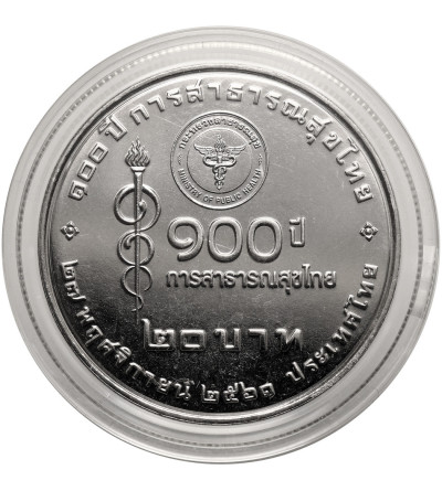 Tajlandia, Phra Vajira Klao (Rama X / Vajiralongkorn) (od 2016 r. do chwili obecnej). 20 Baht BE 2561 / 2018 AD, 100 rocznica powstania Tajskiej Służby Zdrowia