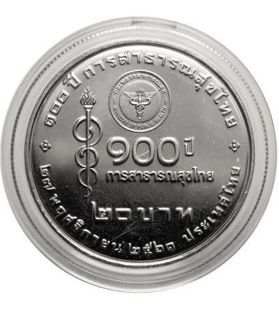 Thailand, Phra Vajira Klao (Rama X / Vajiralongkorn) (2016 - date). 20 Baht BE 2561 / 2018 AD, 100th anniversary of the establishment of the Thai Public Health Service