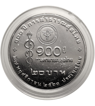 Tajlandia, Phra Vajira Klao (Rama X / Vajiralongkorn) (od 2016 r. do chwili obecnej). 20 Baht BE 2561 / 2018 AD, 100 rocznica powstania Tajskiej Służby Zdrowia