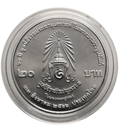 Tajlandia, Phra Vajira Klao (Rama X / Vajiralongkorn) (od 2016 r. do chwili obecnej). 20 Baht BE 2566 / 2023 AD, 60 lat działalności Fundacji Rajaprajanugroh pod patronatem królewskim