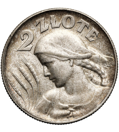 Poland. 2 Zlote 1925, London Mint (dot after the date), woman with ears