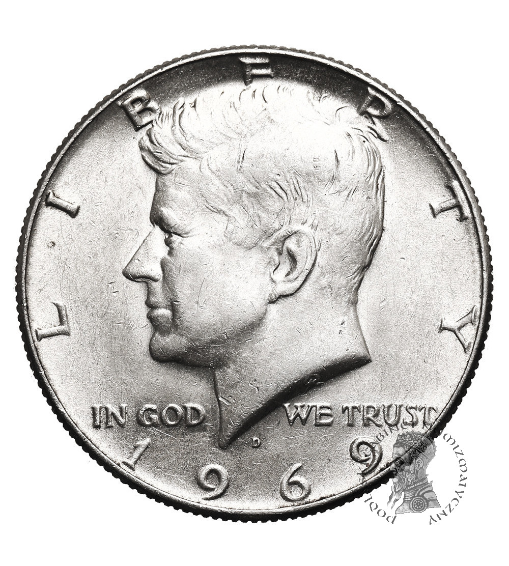 USA. 1/2 "Kennedy Half Dollar" 1969 D, Denver