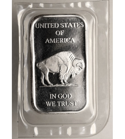USA. Sztabka kolekcjonerska ,,Buffalo (Bizon amerykański)" / 1 uncja czystego srebra - 1 Oz .999