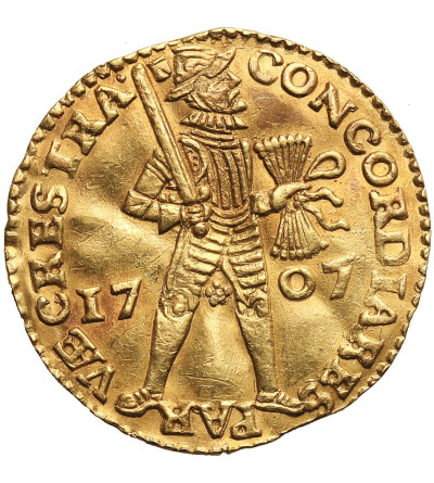 Niderlandy, Prowincja Utrecht (1581-1795). Dukat (Gouden Dukaat), 1707, Utrecht - róża