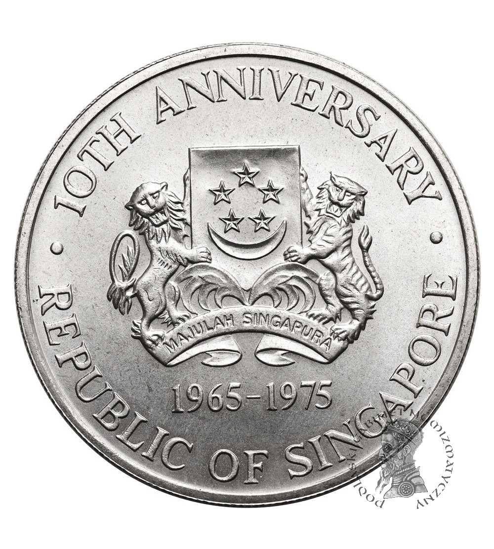Singapore. 10 Dollars 1975, 10th Anniversary of Independence