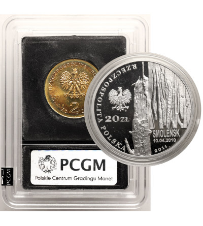 Polska. Zestaw 2 i 20 złotych 2011, Smoleńsk - Pamięci Ofiar 10.04.2010