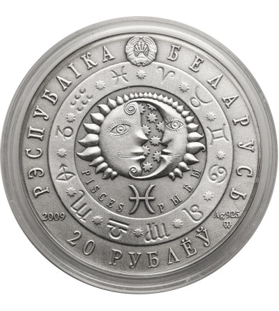 Belarus. 20 Roubles 2009, Signs of the Zodiac - Pisces (Matte Proof / Antique finish)