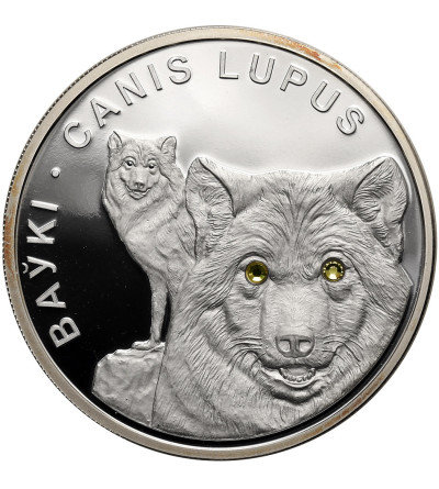 Białoruś. 20 rubli 2007, Wilki, seria: Ochrona Środowiska - Proof - 1 Oz .999