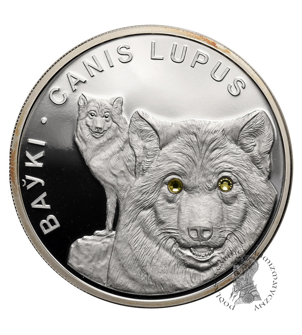 Belarus. 20 Roubles 2007, Wolves, series: Environmental Protection - Proof - 1 Oz .999